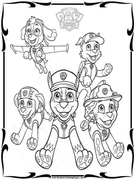 Free Paw Patrol Coloring Page To Print Realistic Coloring Page