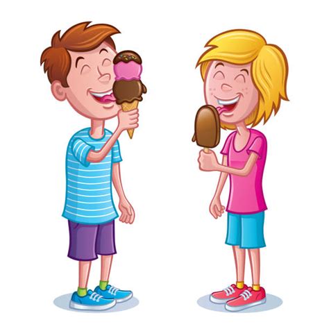 Licking Ice Cream Cone Pic Illustrations Royalty Free Vector Graphics