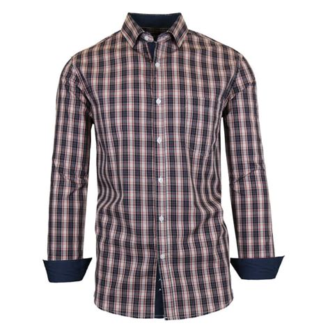 Gbh Mens Long Sleeve Slim Fit Cotton Casual Dress Shirts With Chest