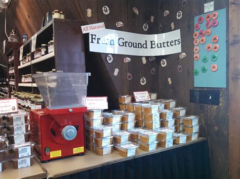 A roadside billboard had us stumble upon grandpa's cheese barn. Fresh ground nut butters of all different flavors!