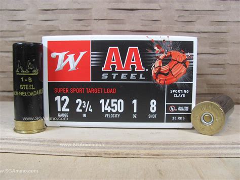 250 Round Case 12 Gauge 2 75 Inches 1 Ounce Number 8 Shot 1450 FPS