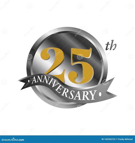 25th Anniversary Vector Logo Illustration 25 Years Silver Anniversary
