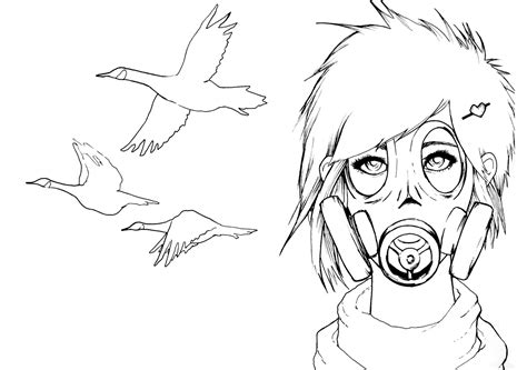 Finally, add the hair around the face and remove the. gasmask girl-color if you want by toxicness on DeviantArt