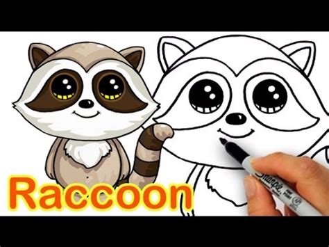 How to draw snail easy? How to Draw a Cartoon Raccoon Cute and Easy step by step ...