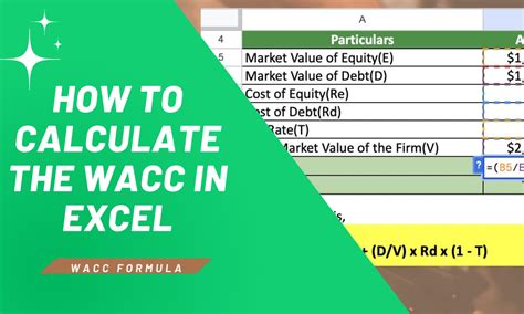 How To Calculate The Wacc In Excel Wacc Formula Earn And Excel