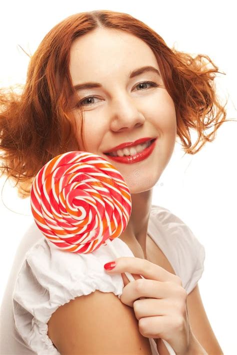 Pretty Woman With Lollipop Stock Image Image Of Attractive Glamour 93609447