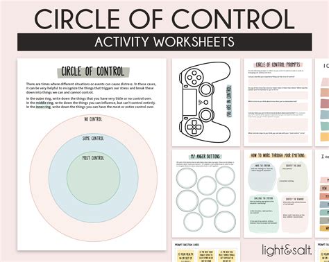 Circle Of Control Therapy Worksheets Things I Can Control Etsy Finland