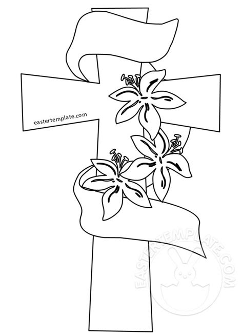 Clothed Easter Cross Coloring Page Easter Template