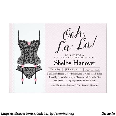 Lingerie Shower Invite Ooh La Black And Pink Lace Lingerie Shower Games