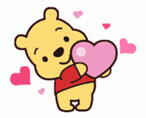 Cute Pooh Sticker Love Heart GIF GIFDB Com