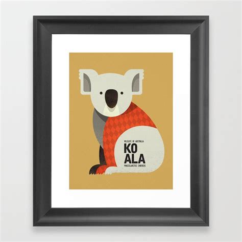 Hello Koala Framed Art Print By The Printed Sparrow Society6
