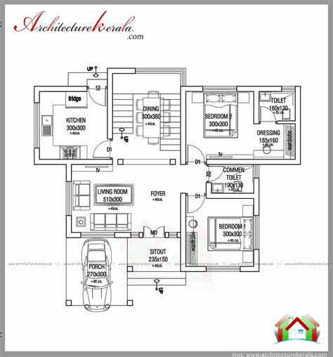 One Bedroom House Plans, Budget House Plans, 2 Bed House, 2bhk House