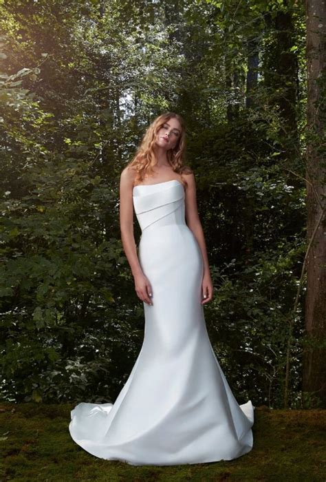 Strapless Silk Draped Fit And Flare Wedding Dress Kleinfeld Bridal