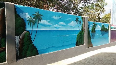 Lukisan Dinding Pagar Desa Barugaya Youtube