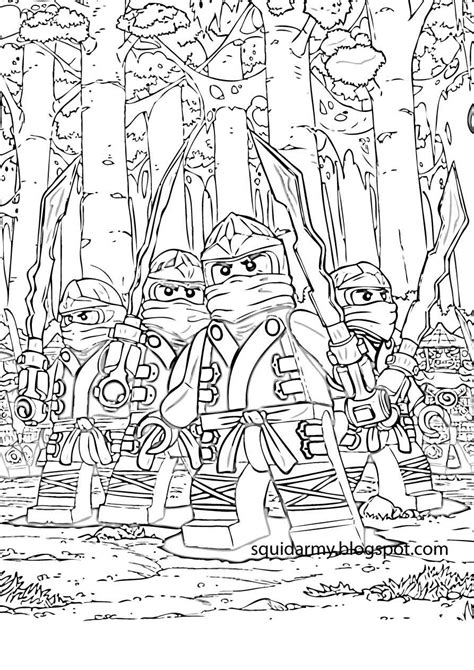 Lego Ninjago Coloring Pages Squid Army