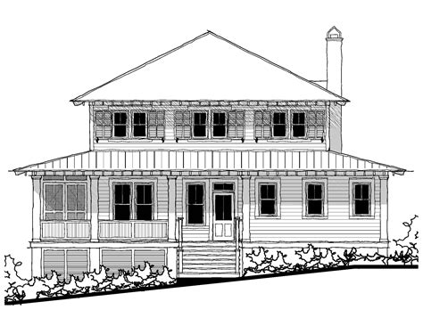 Modern Beach House Drawing