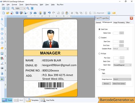 Id Card Maker Software Design Student Employee Identity Name Tag