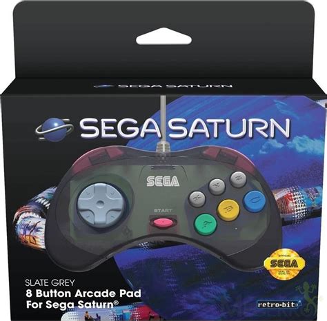 Retro Bit Sega Saturn Classic Controller Slate Grey