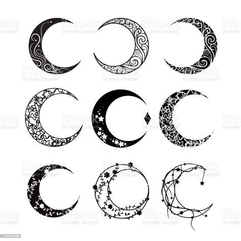 The Moon Mystic Moon Logo Icon For Beauty Tattoo Moon Astrology Vector