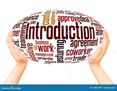 Introduction Word Cloud Hand Sphere Concept Stock Image Image Of