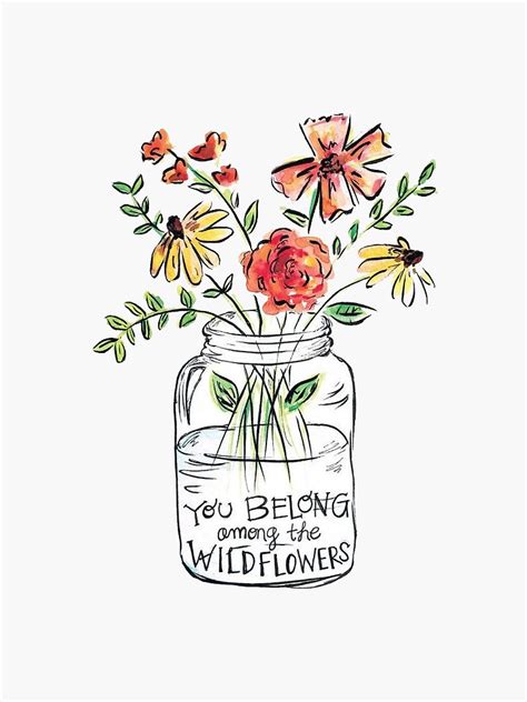 Flower Quote Sticker By Collectionsbyh Flower Drawing Flower