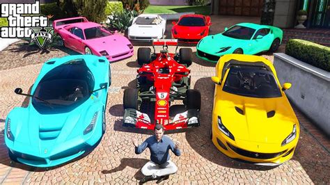 Gta 5 Stealing Luxury Ferrari Cars With Michael Youtube