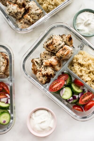 Greek Chicken Souvlaki Meal Prep Bowls Salt And Lavender