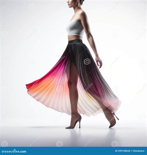 Stunning Long Exposure Photography Of A Colorful Skirted Woman Stock Illustration Illustration