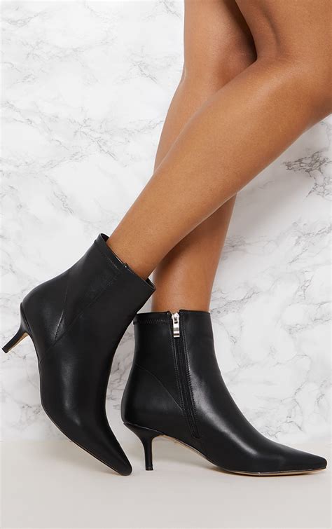 black low heel ankle boot shoes prettylittlething usa