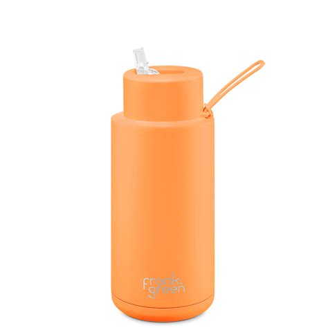 Frank Green Neon Ceramic Reusable Water Bottle 1l With Straw Lid Natural Supply Co