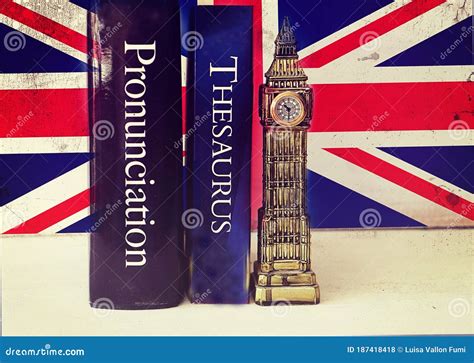 English Language Thesaurus And Pronunciation Dictionary Stock Photo