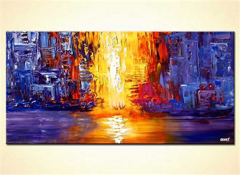 Buy Abstract Passage Painting In Blue Yellow And Red Tones