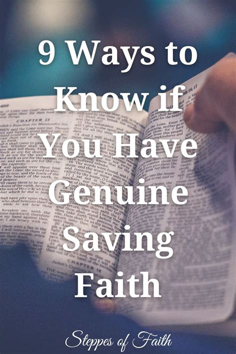 9 Ways To Know If You Have Genuine Saving Faith Artofit