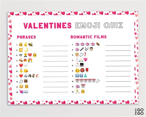 Valentines Day Emoji Quiz Emoji Game Guess The Etsy