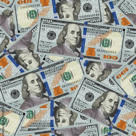 100 Dollar Bills Seamless Seamless Texture Of Stylized One Hundred