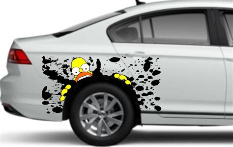 Calcomania Sticker Mancha Homero Splash Carro Universal Auto Meses