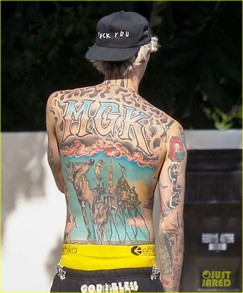 Full Sized Photo Of Machine Gun Kelly Goes Shirtless Shows Off Tattoos Photo Just