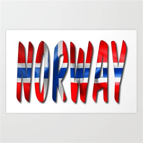 Norway Word With Flag Texture Art Print By Markuk97 Society6