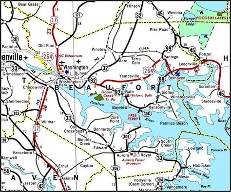 2006 Road Map Of Beaufort Co Nc