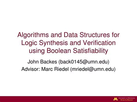 Ppt Algorithms And Data Structures For Logic Synthesis And