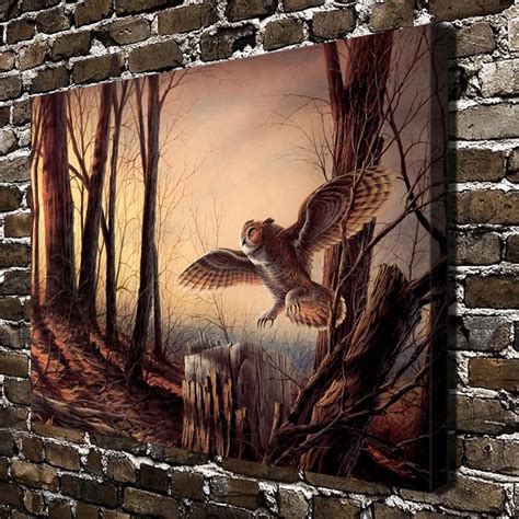 A748terry Redlin Silent Flight Owl Animal Sceneryhd Canvas Print Home