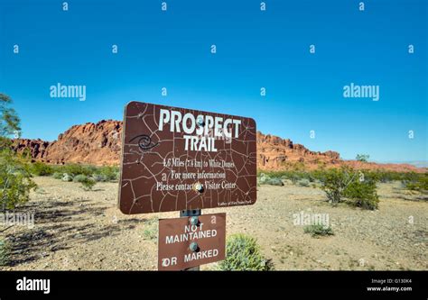 Prospect Trail Sign Valley Of Fire State Park Nevada Stock Photo Alamy