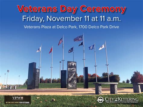 Veterans Day Ceremony - November 11 at 11:00 a.m. - Kettering