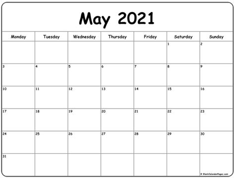 2021 calendar pdf (editable pdf) | 2021 calendar template word. 33 Printable Free May 2021 Calendars with Holidays ...