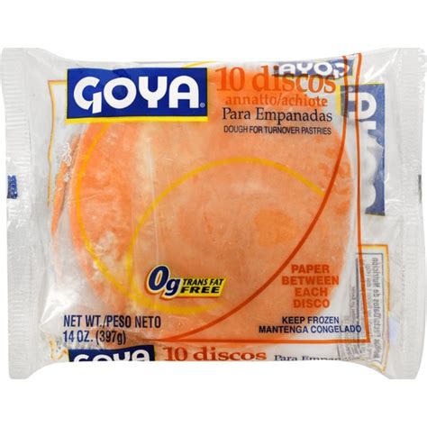Goya Empanada Discos Dough For Turnover Pastries With Color 10 Count