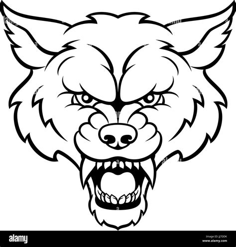 Wolf Sports Mascot Angry Face Stock Vector Image And Art Alamy