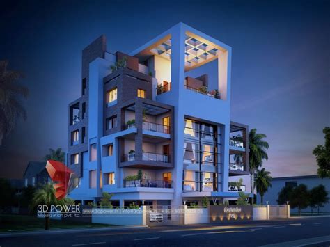 3d Rendering Of An Apartment Night View 3d Architectural Rendering