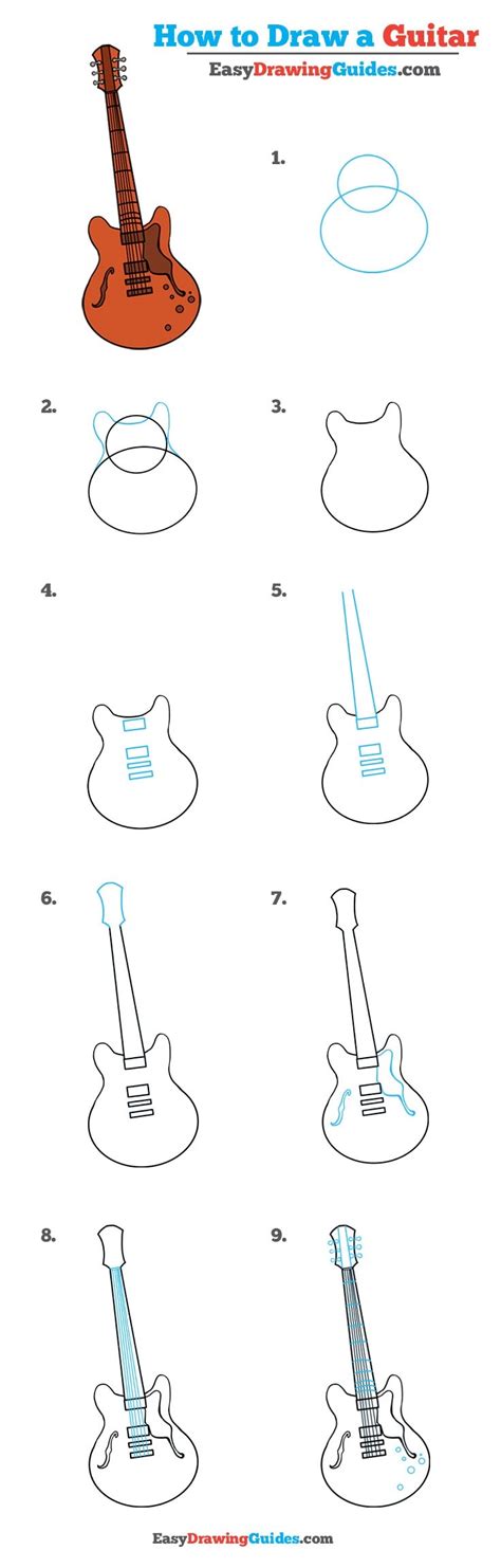 How To Draw An Acoustic Guitar Step By Step Bornmodernbaby