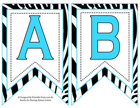 small swallowtail printable banner letters a z numbers 0