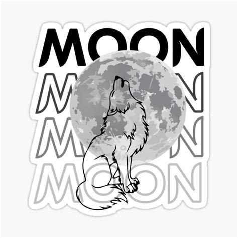 Wolf Moon Mumma Black Design Moon Wolf Text Sticker For Sale By